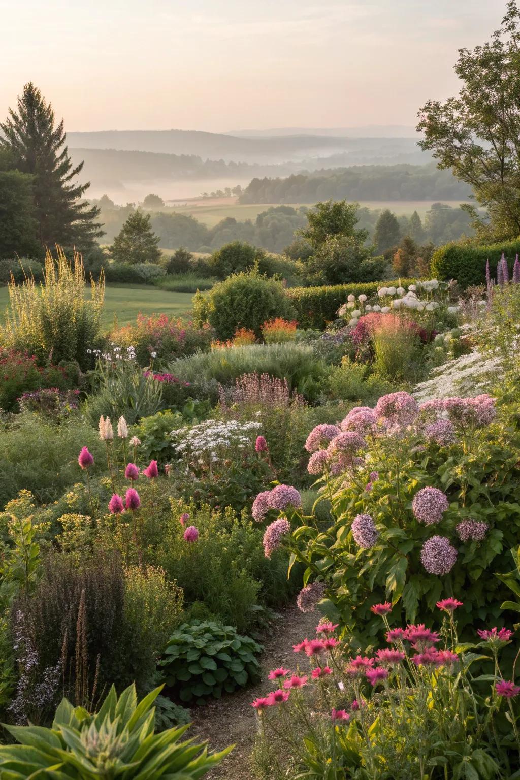 A garden with a delightful mix of textures for added visual interest.