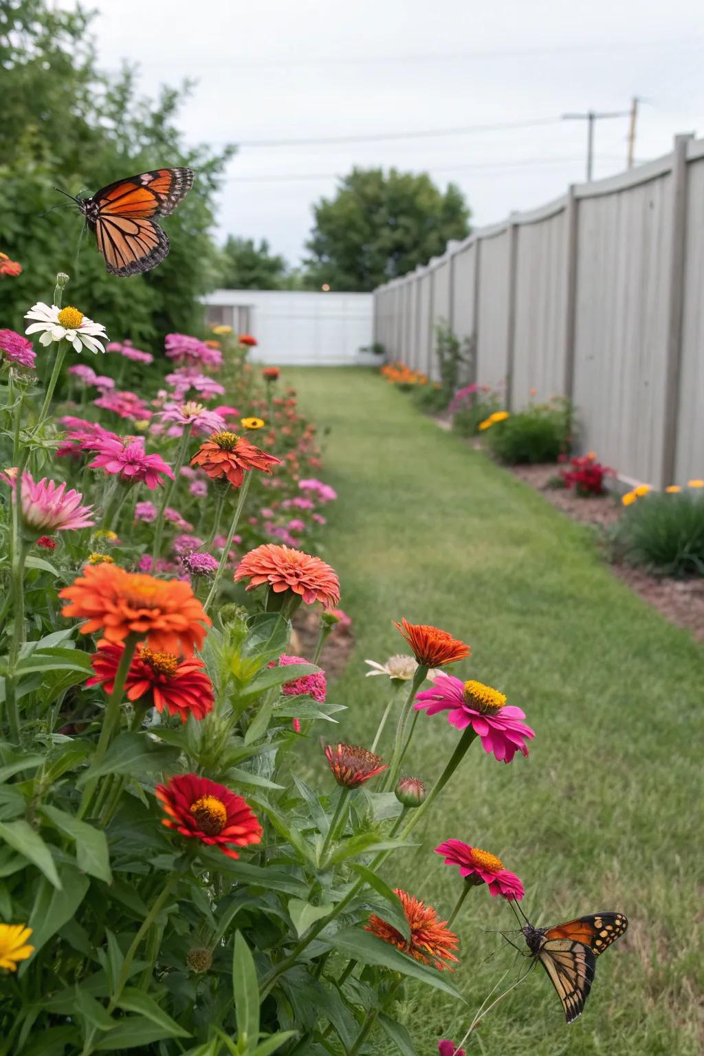 A butterfly garden brings vibrant life and color to your side yard.