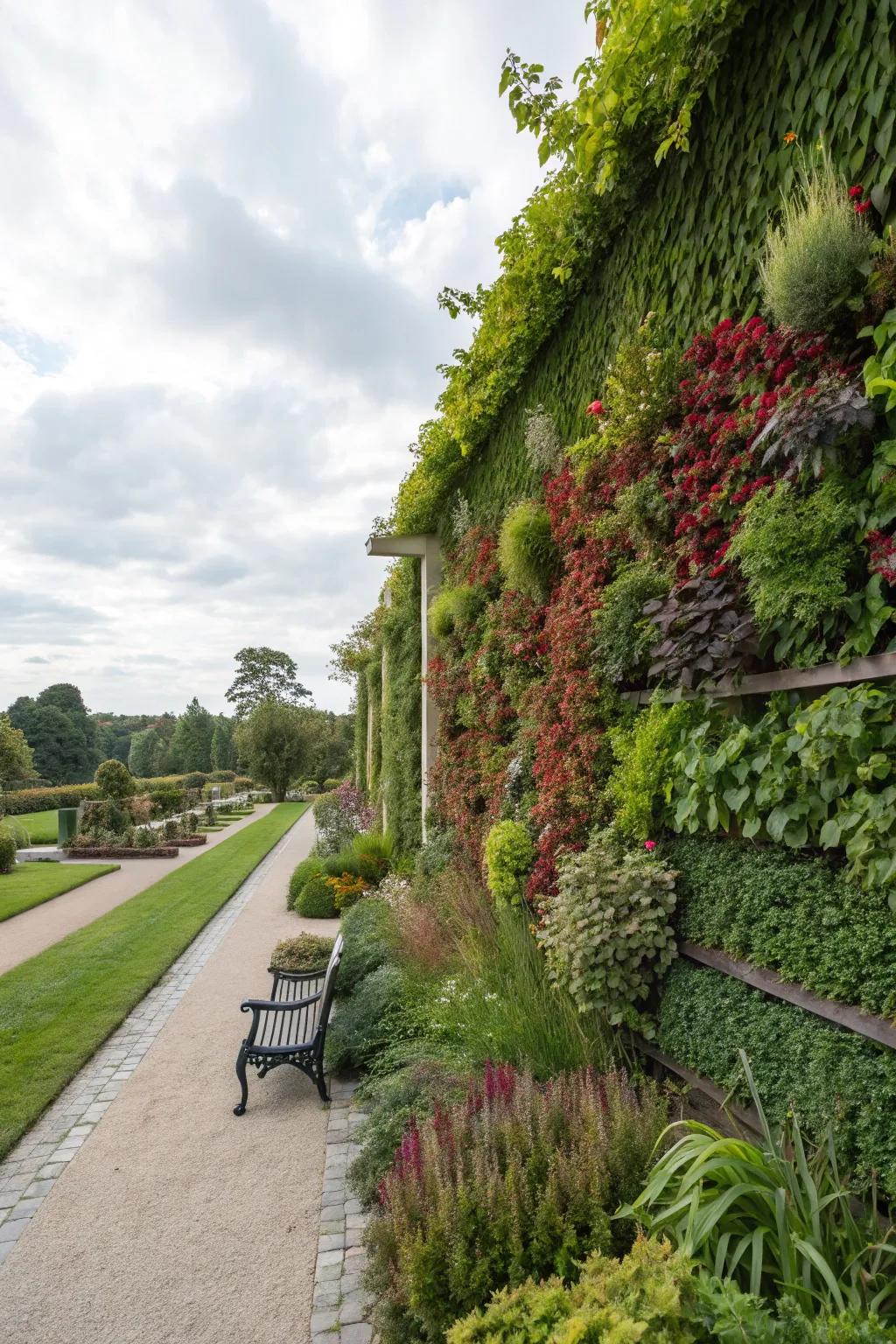 Living walls provide lush, eco-friendly garden division.