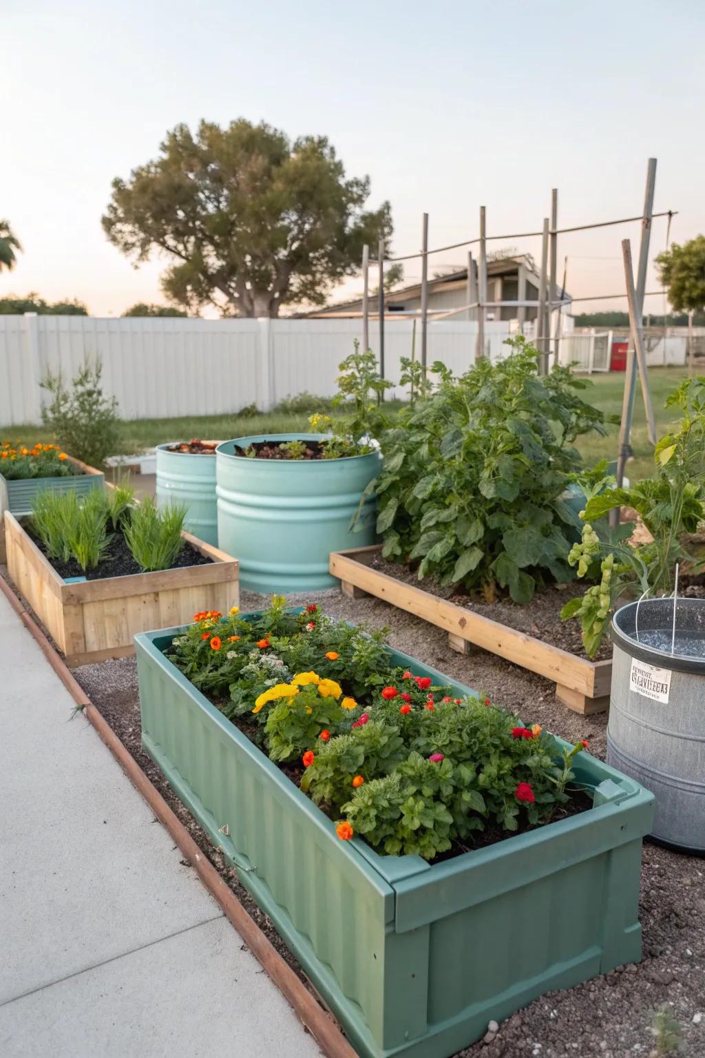 Enjoy flexibility with a container and raised bed combo.