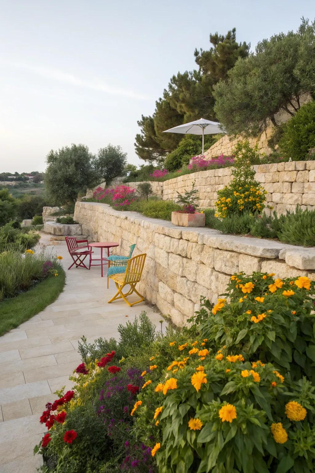 Contrast enhances limestone's natural beauty.