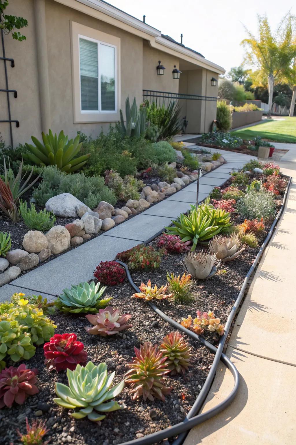 Water-efficient gardens thrive in drought-prone areas.