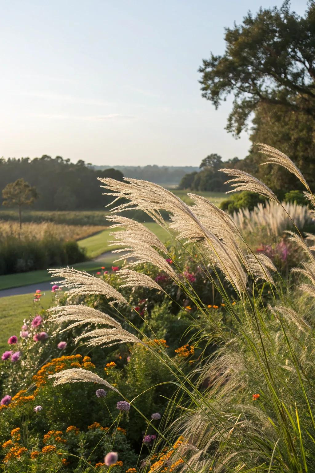Ornamental grasses add texture and movement effortlessly.