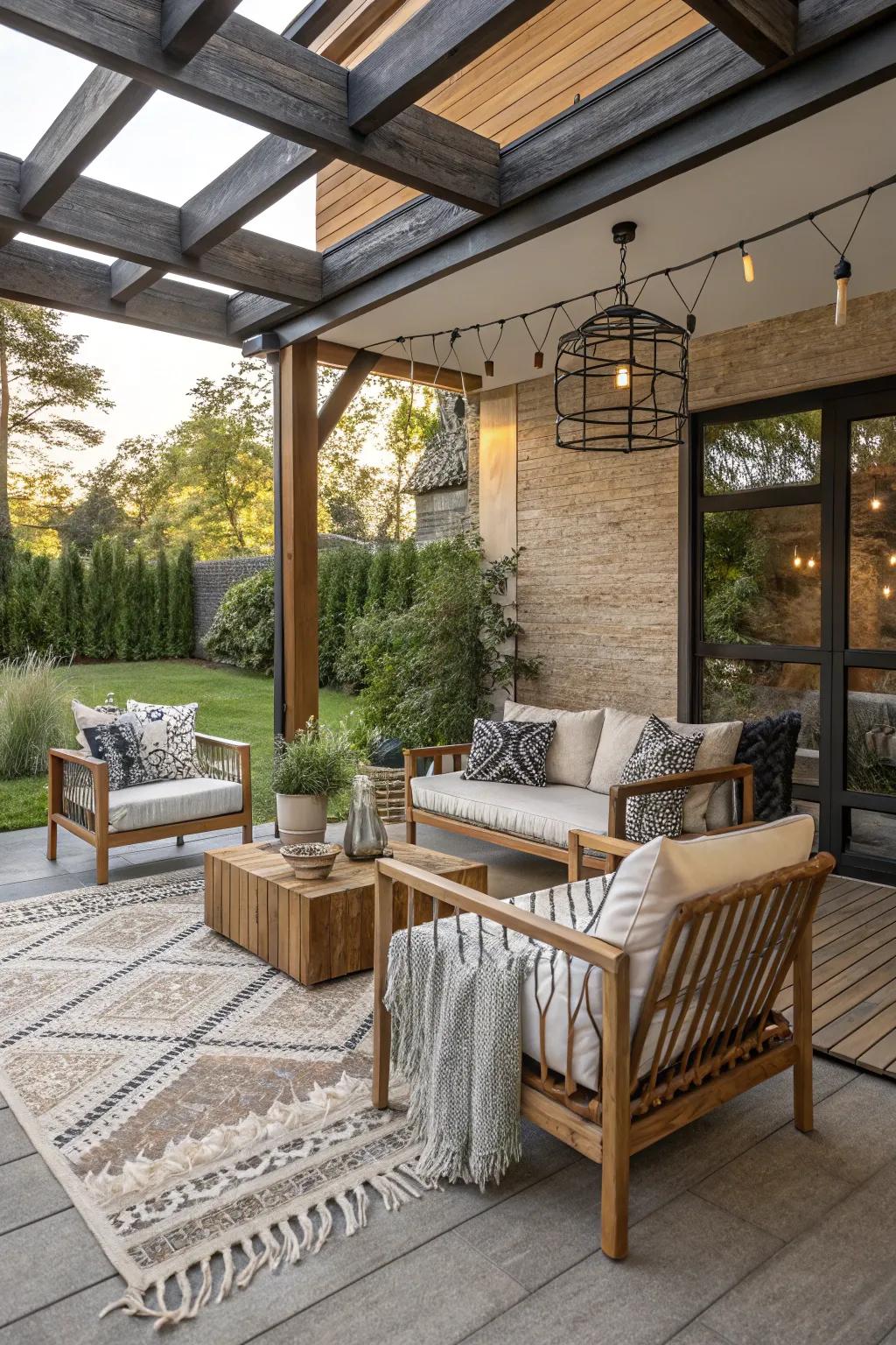 An eclectic mix of materials that adds texture and interest