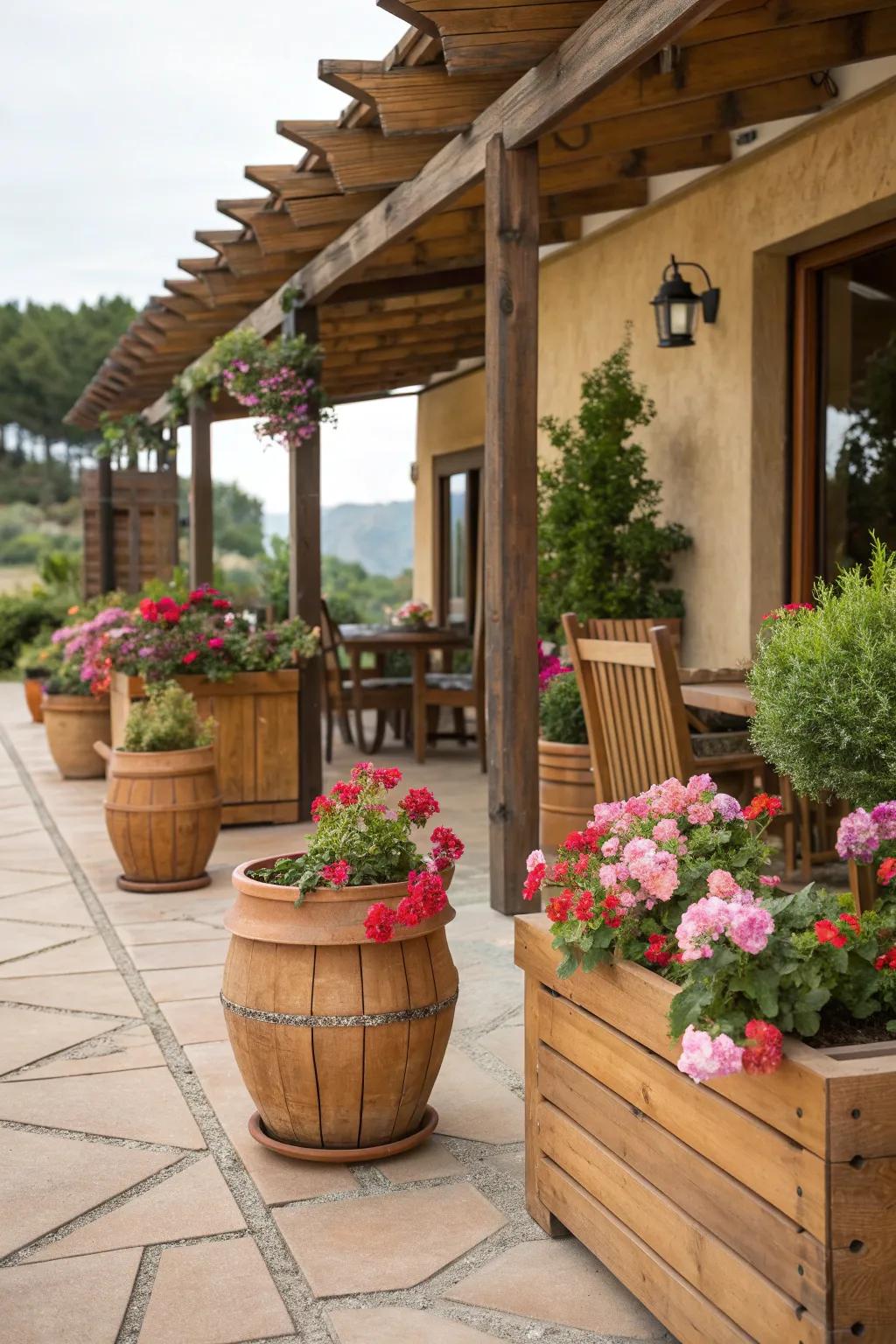 Earthy decor elements provide warmth and age gracefully.