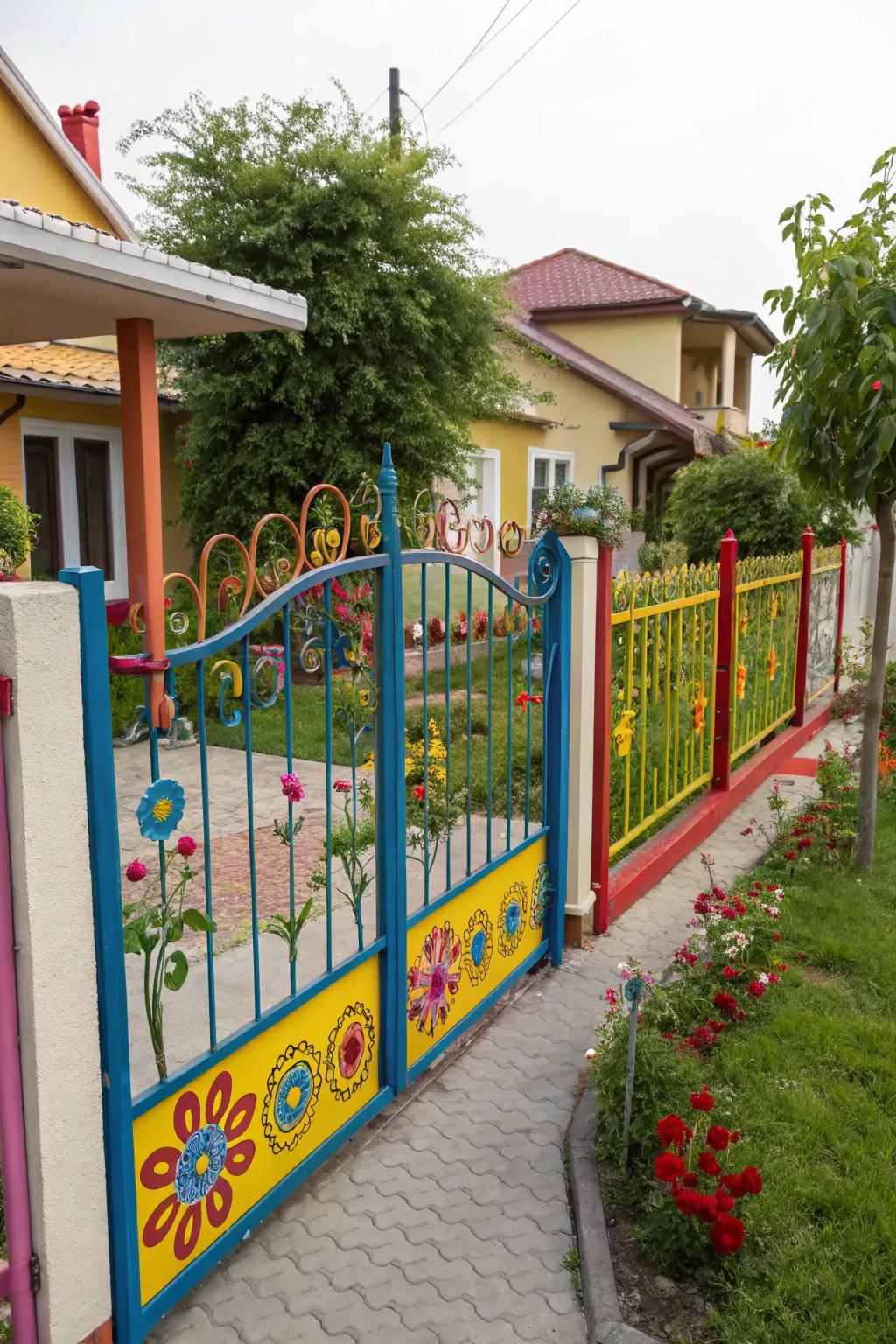 Colorful gates add a splash of personality.