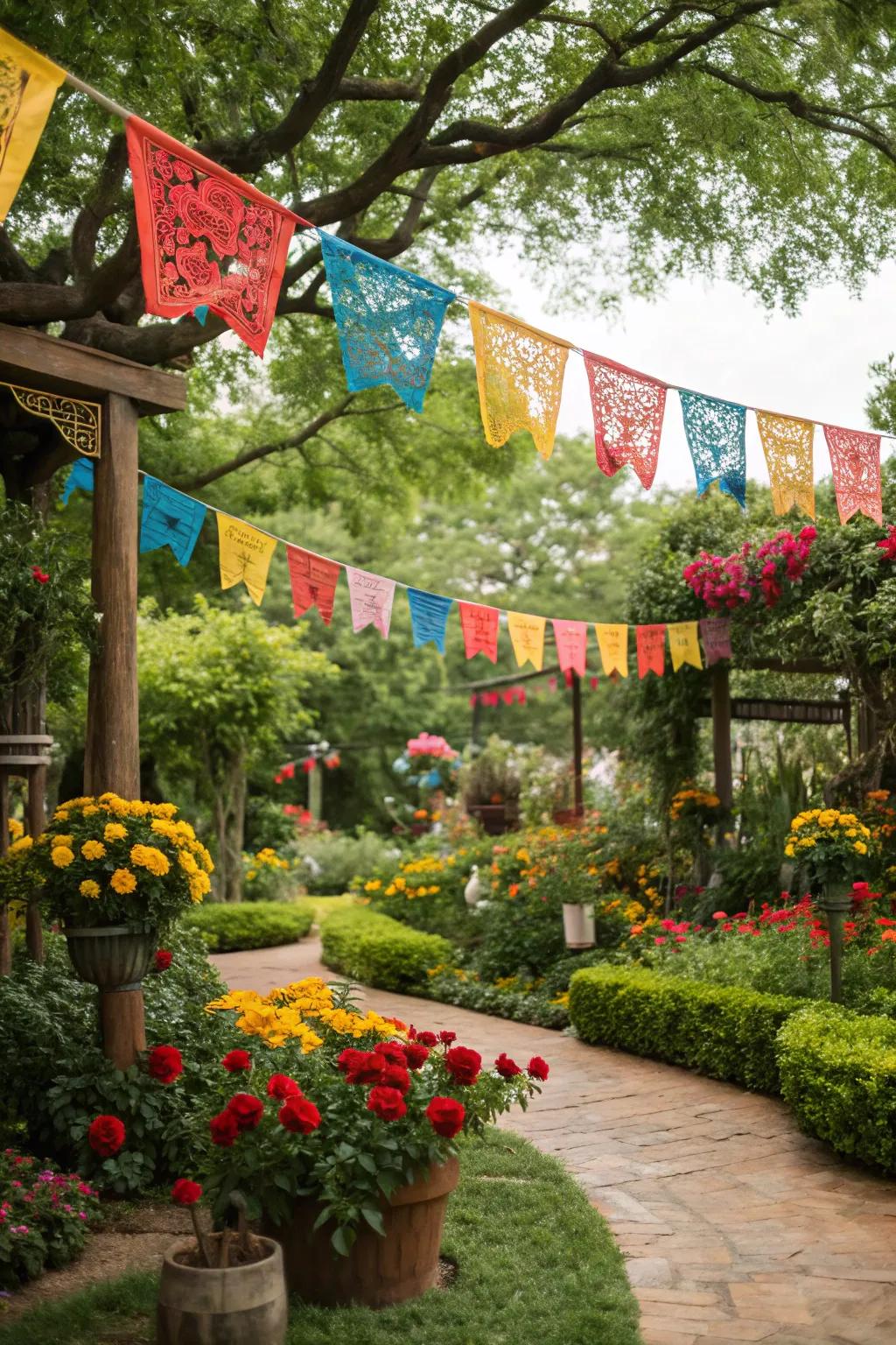 Fiesta-inspired decor brings energy and fun to the backyard.