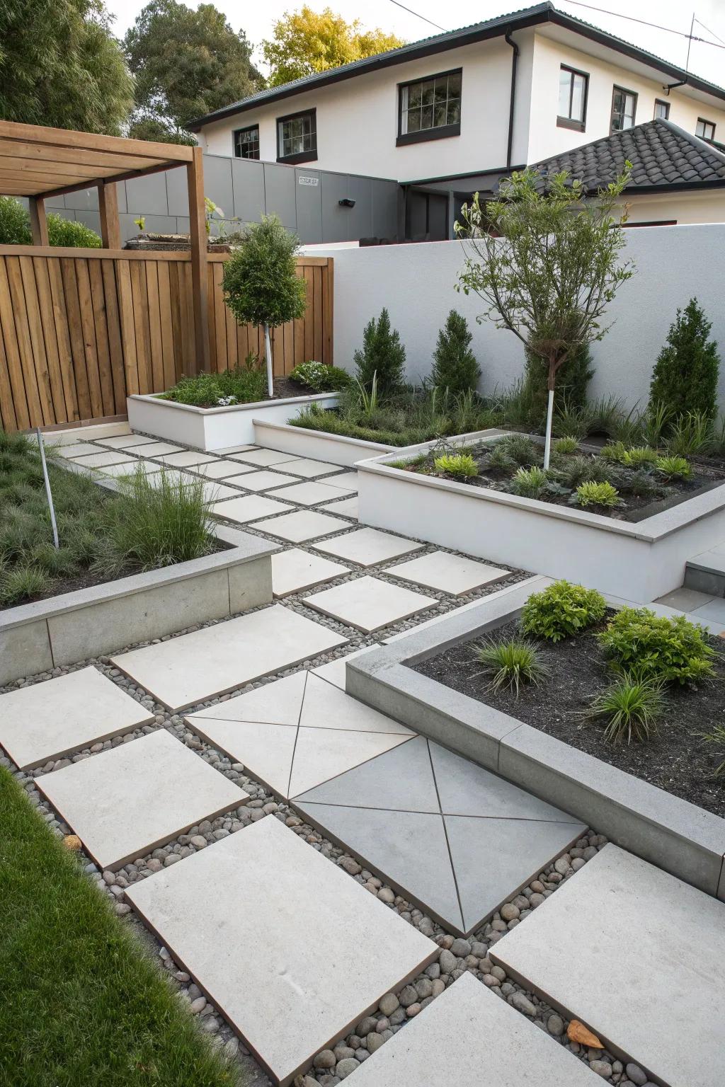 Geometric patterns adding a modern touch.
