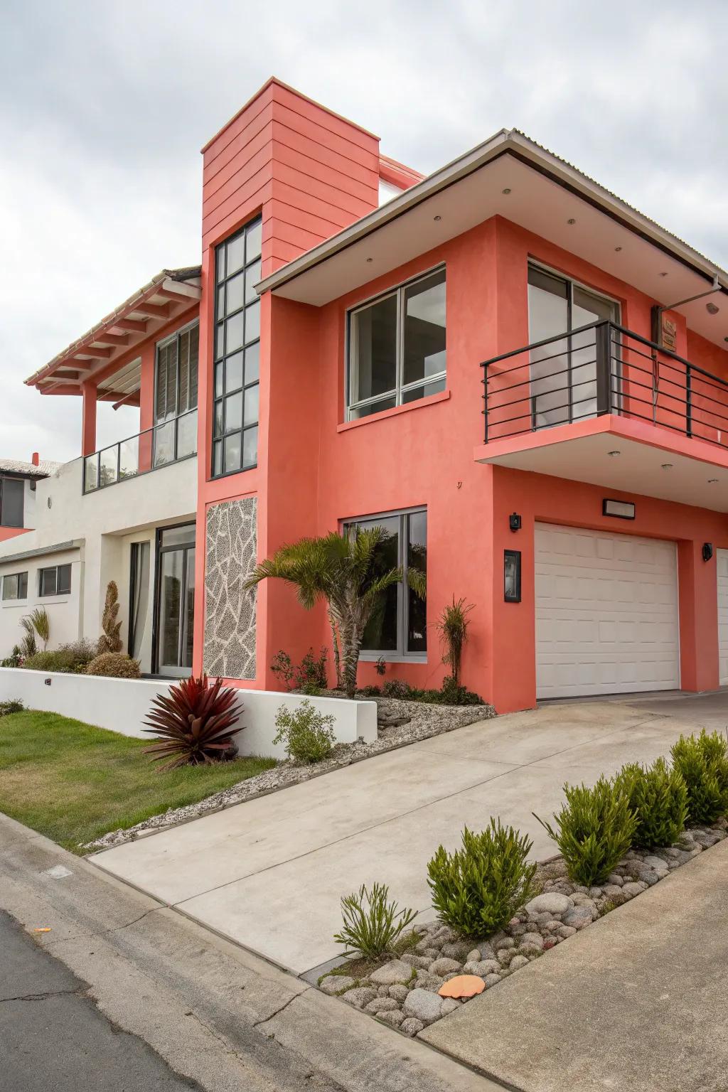 Coral highlights add an unexpected pop of color.