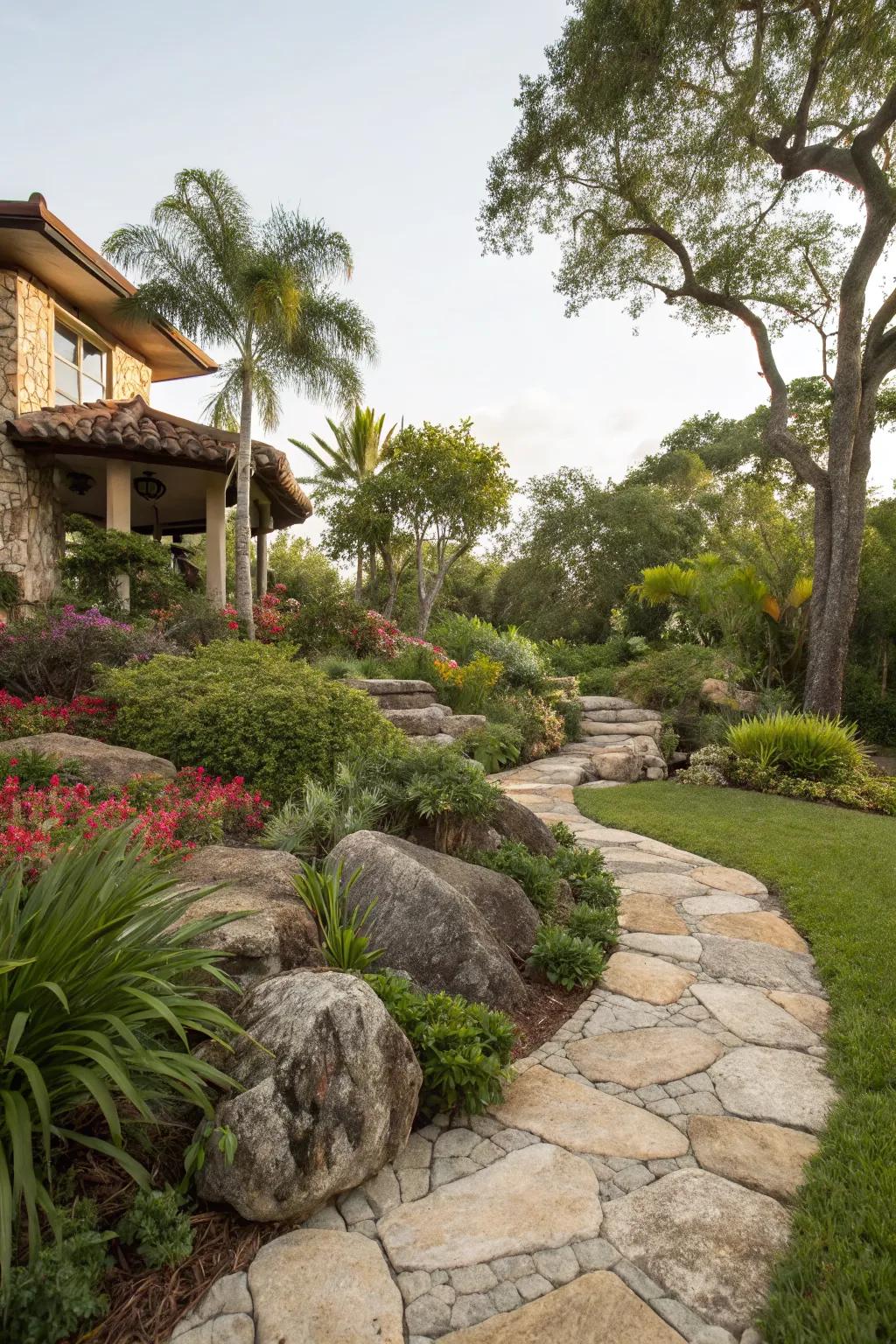 Natural stone accents add timeless elegance.