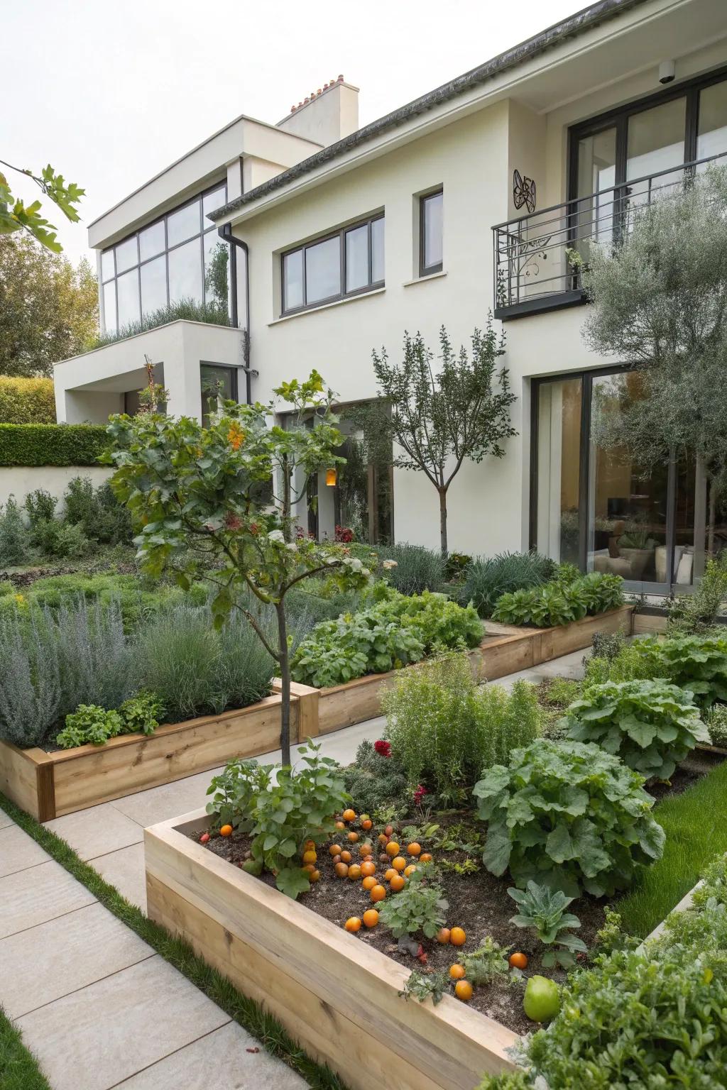 Edible plants add practicality and beauty to modern landscapes.