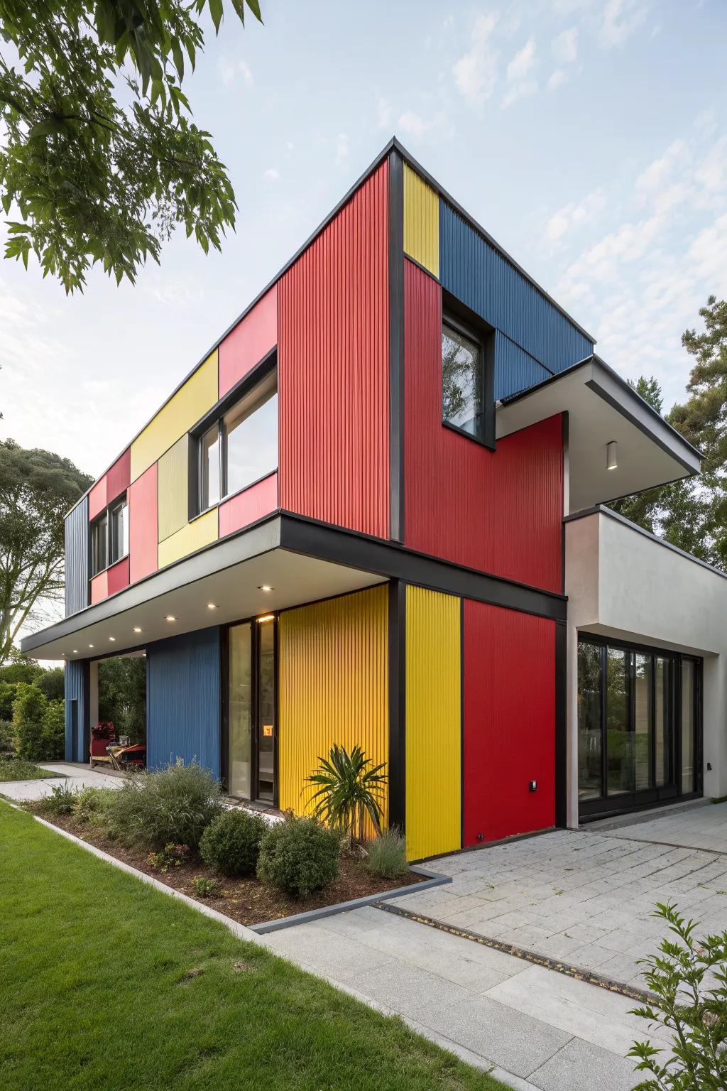 Bold cladding colors can make a striking statement.
