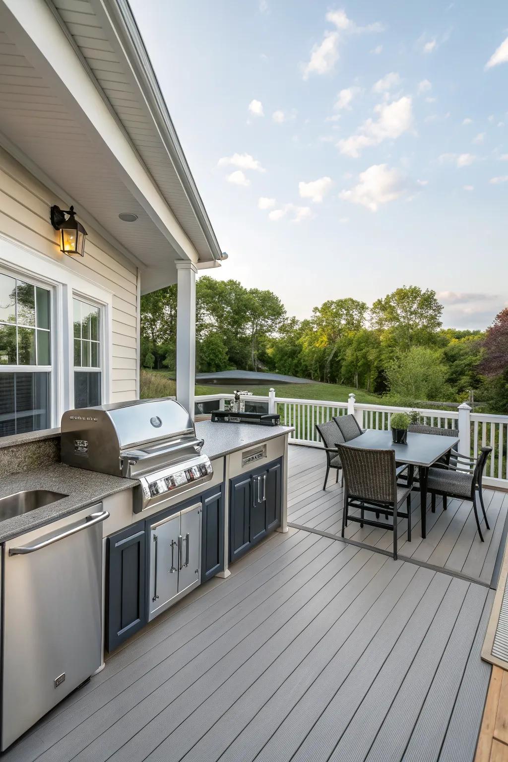 An outdoor kitchen perfect for alfresco dining.