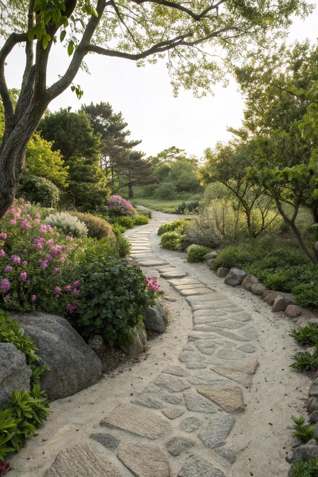 Combine sand and stone for texture