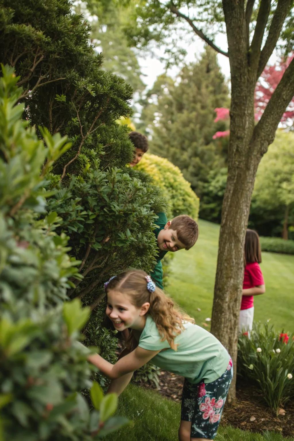 Hide and seek takes on a new level of fun in a natural setting.