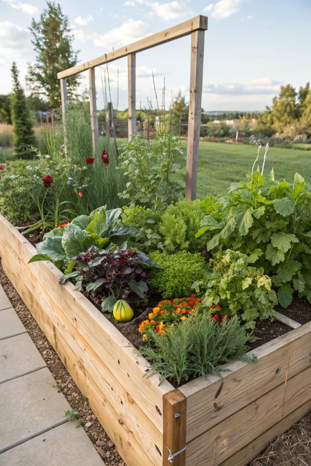 Raised garden beds are practical and perfect for growing edibles.