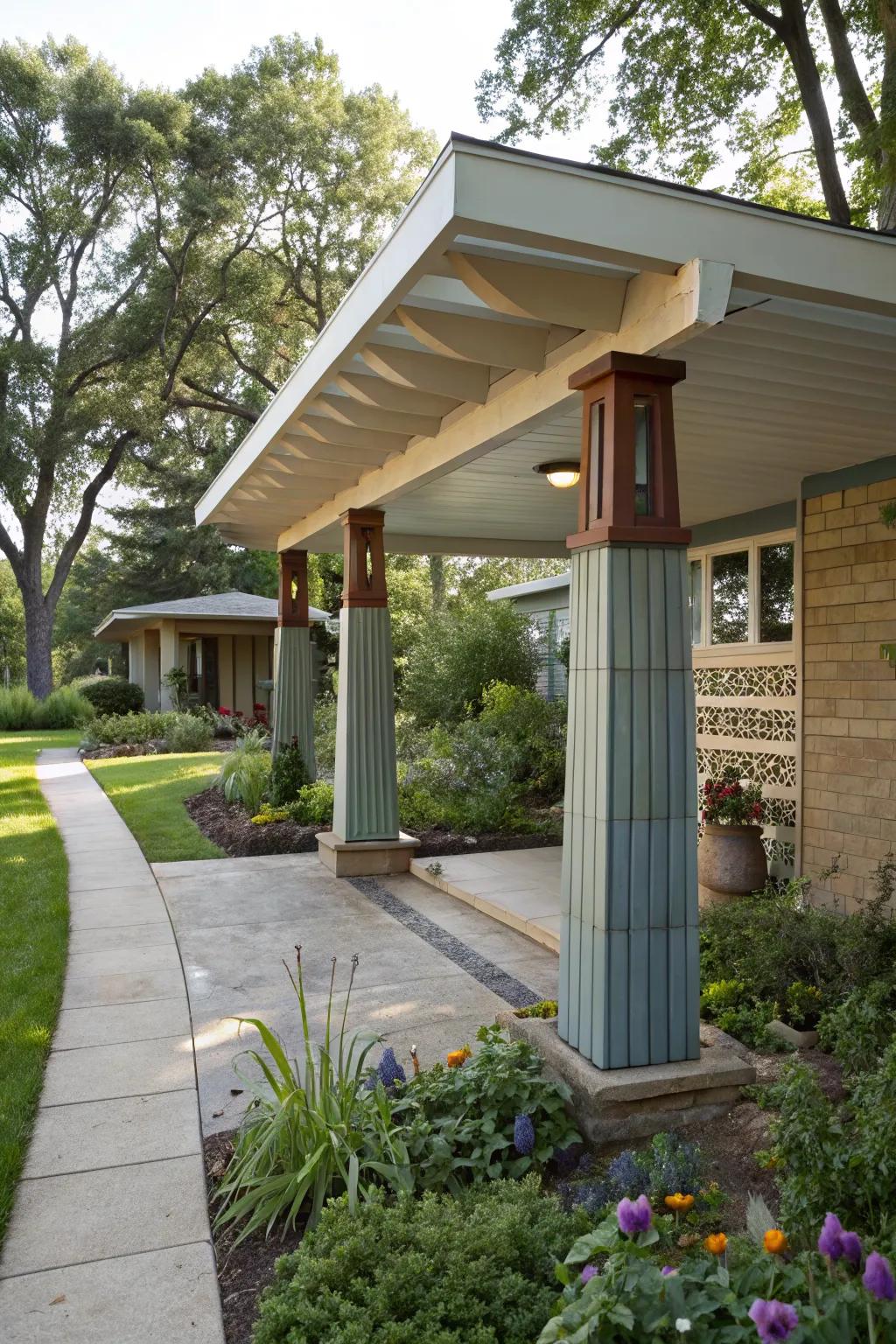 Creative columns bring a unique touch.