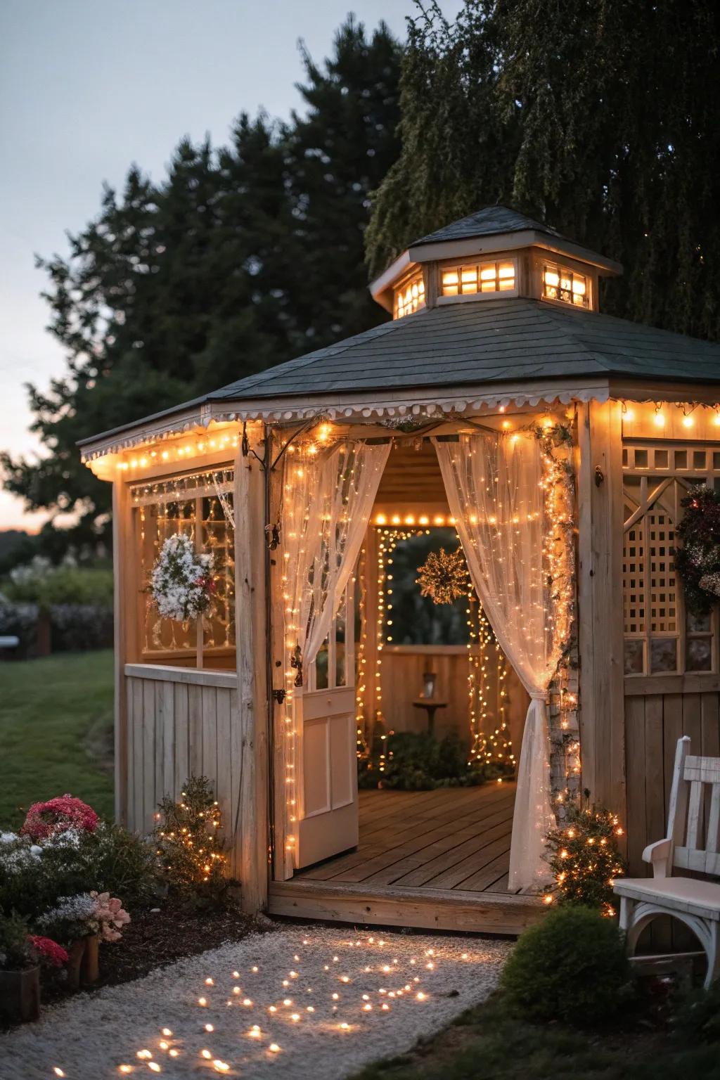 A magical fairy tale escape in an open shed.
