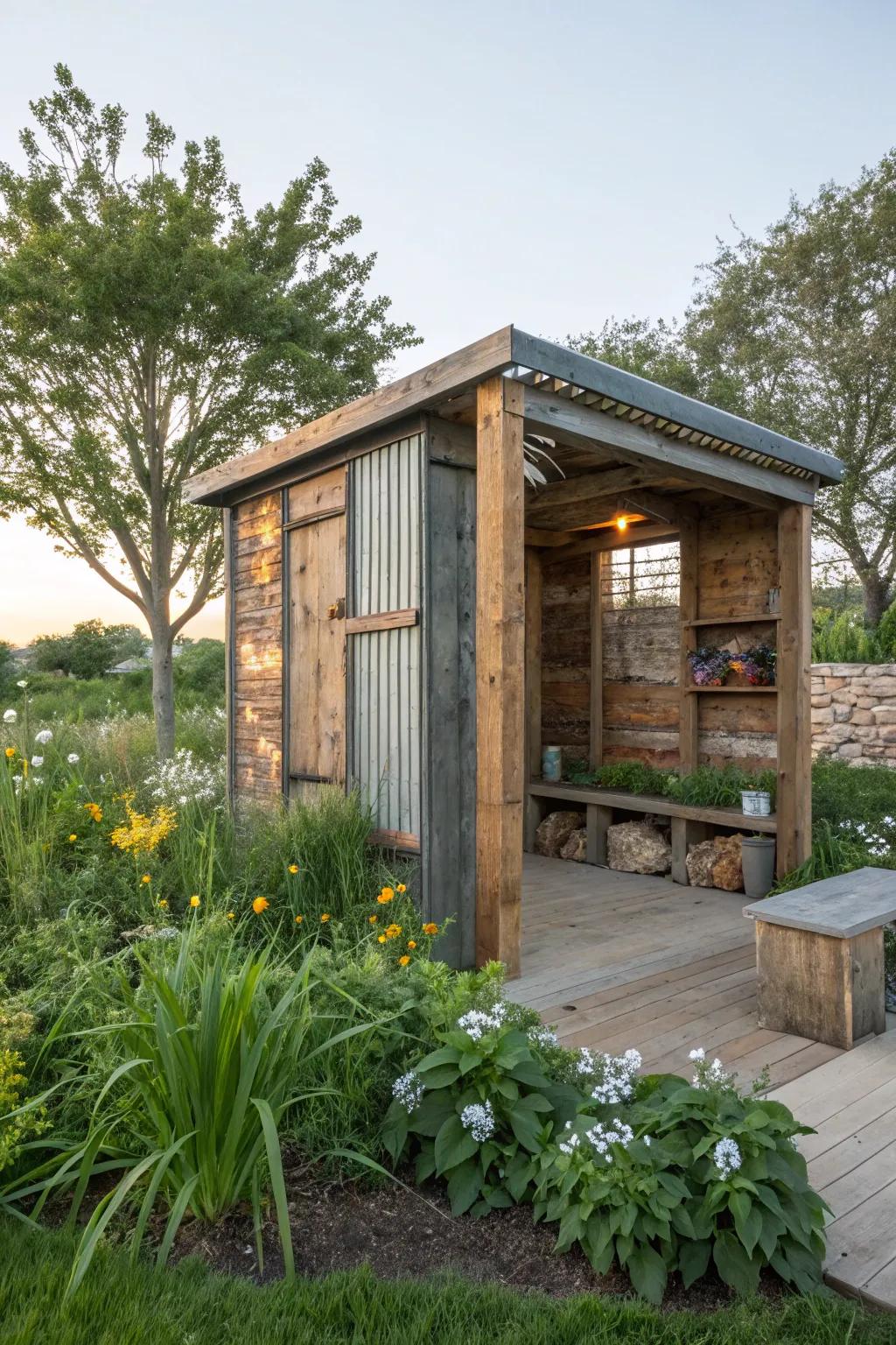 Eco-friendly materials add sustainability and style to your outdoor alcove.
