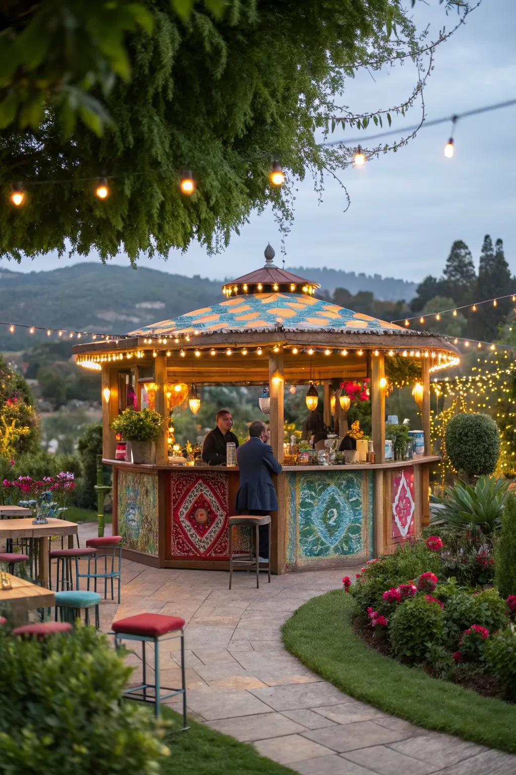 A themed bar area adds personality and flair.