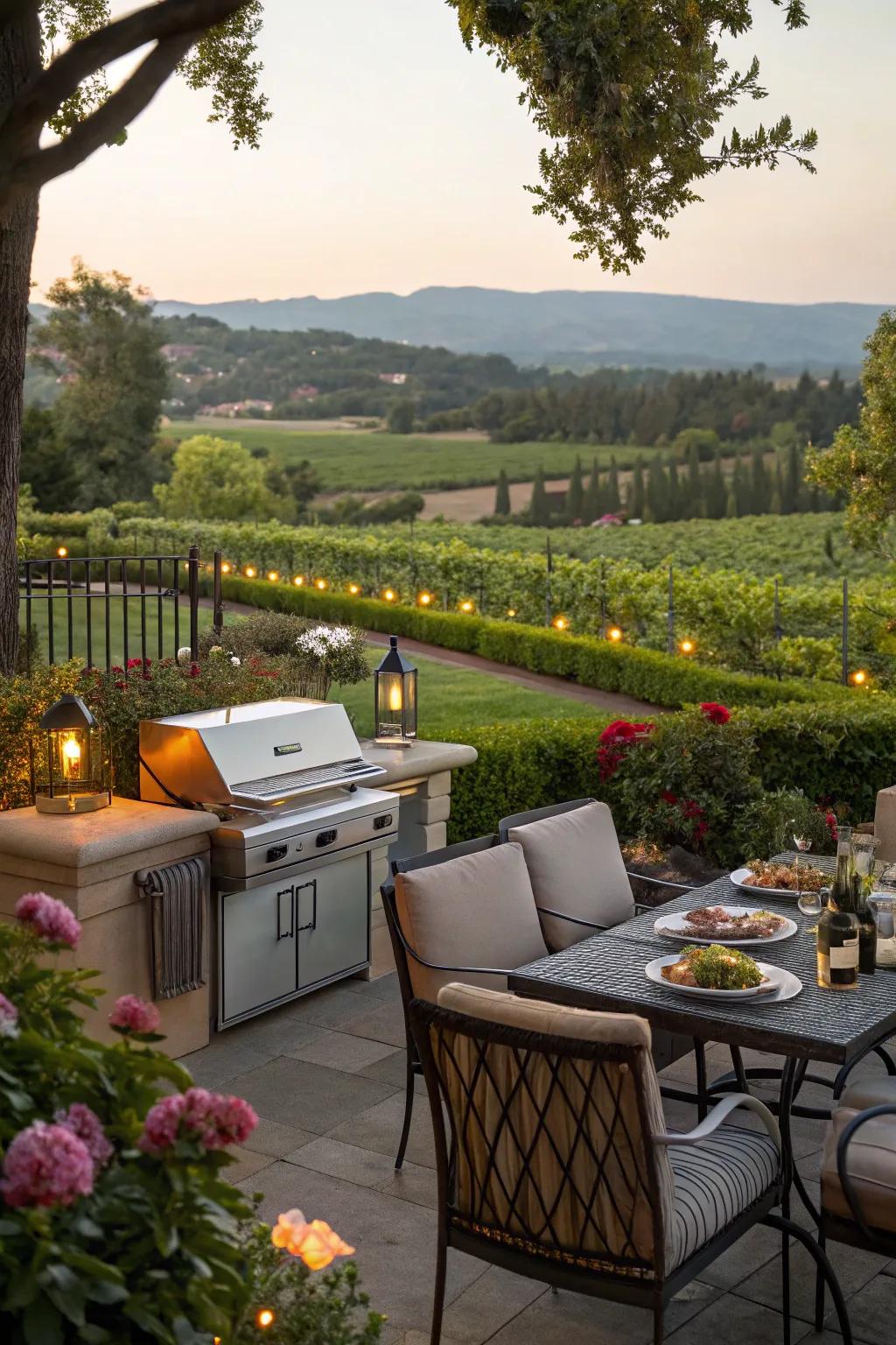 Enhance dining with a view from your BBQ area.