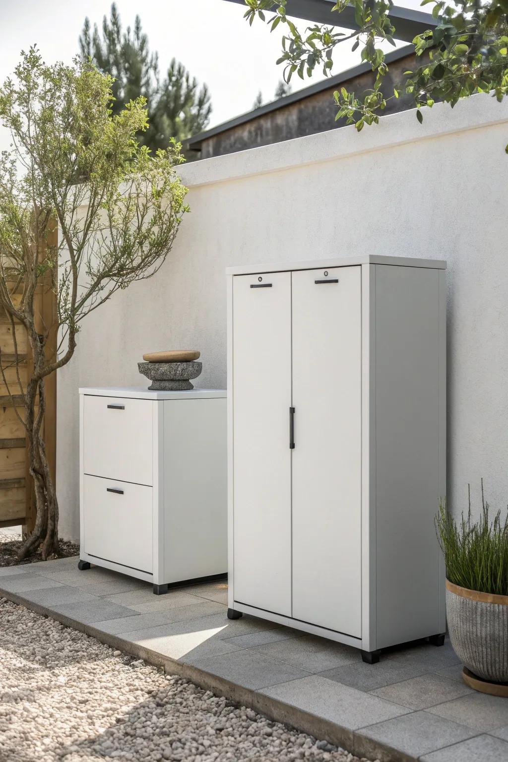 Achieve understated elegance with minimalist cabinets that keep your space clutter-free.