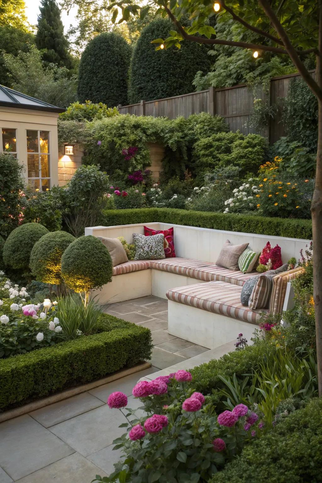 Maximize space with elegant built-in seating options.