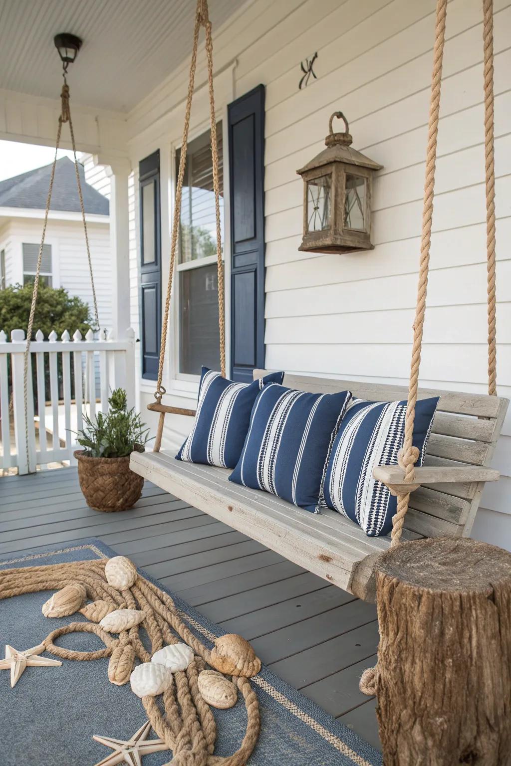 A themed porch creates a cohesive and inviting atmosphere.