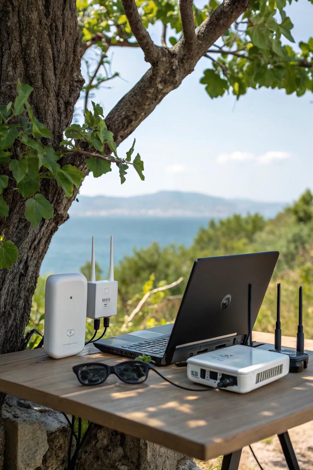 Technology keeps outdoor workspaces connected and efficient.