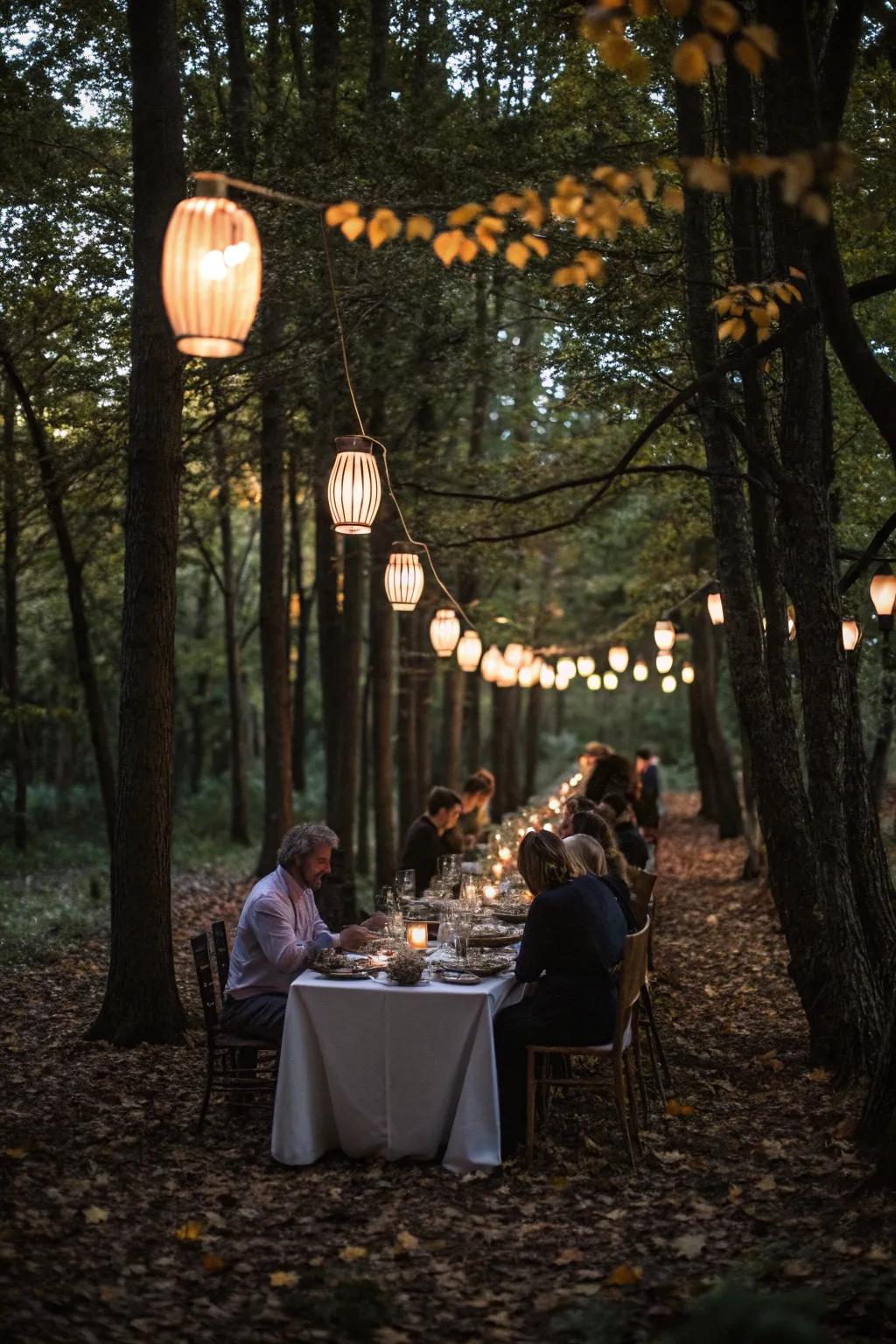 A mystical forest dinner that feels like a hidden getaway.