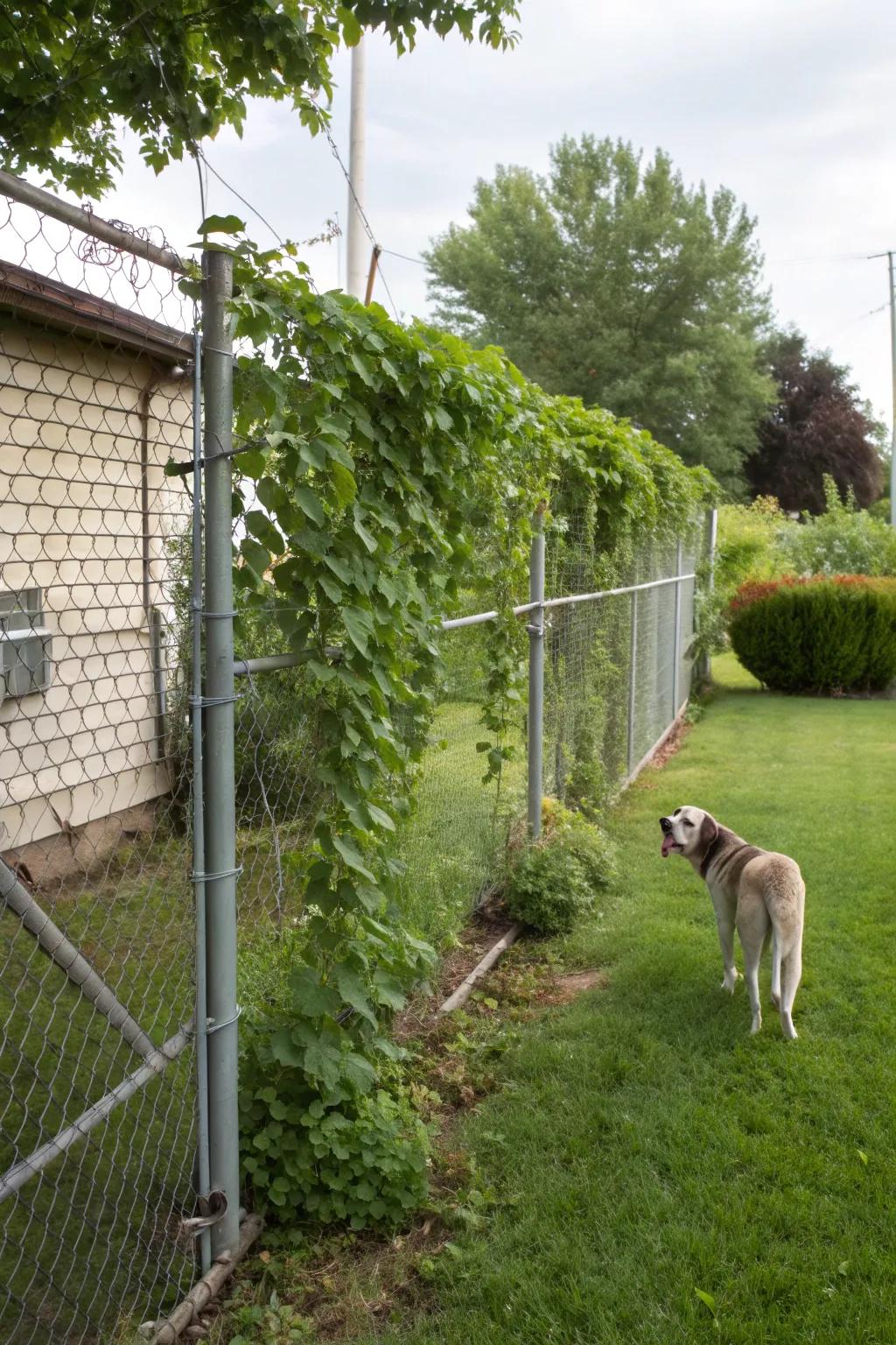Chain link fences provide security with potential for added charm.