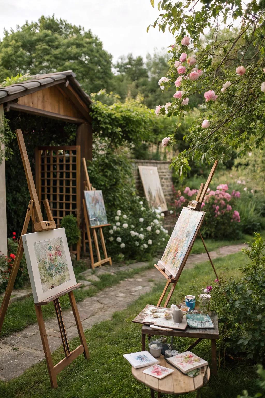 An outdoor art studio lets you unleash your creativity amidst nature.