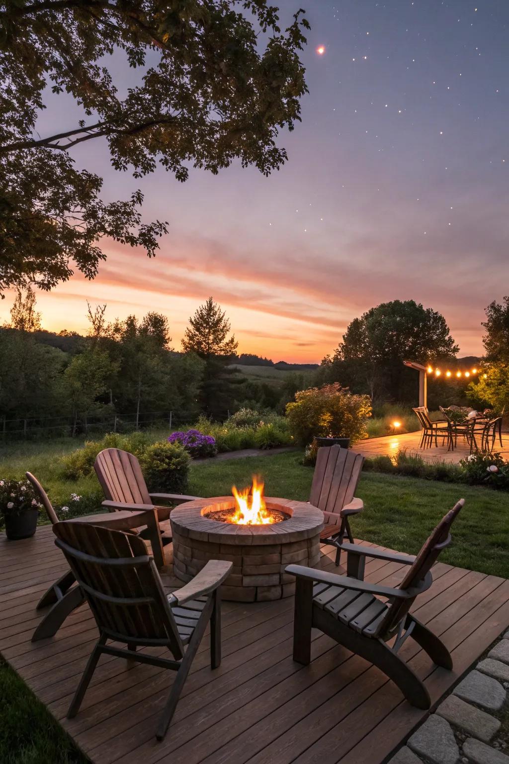 Gather around a fire table for warmth and connection.