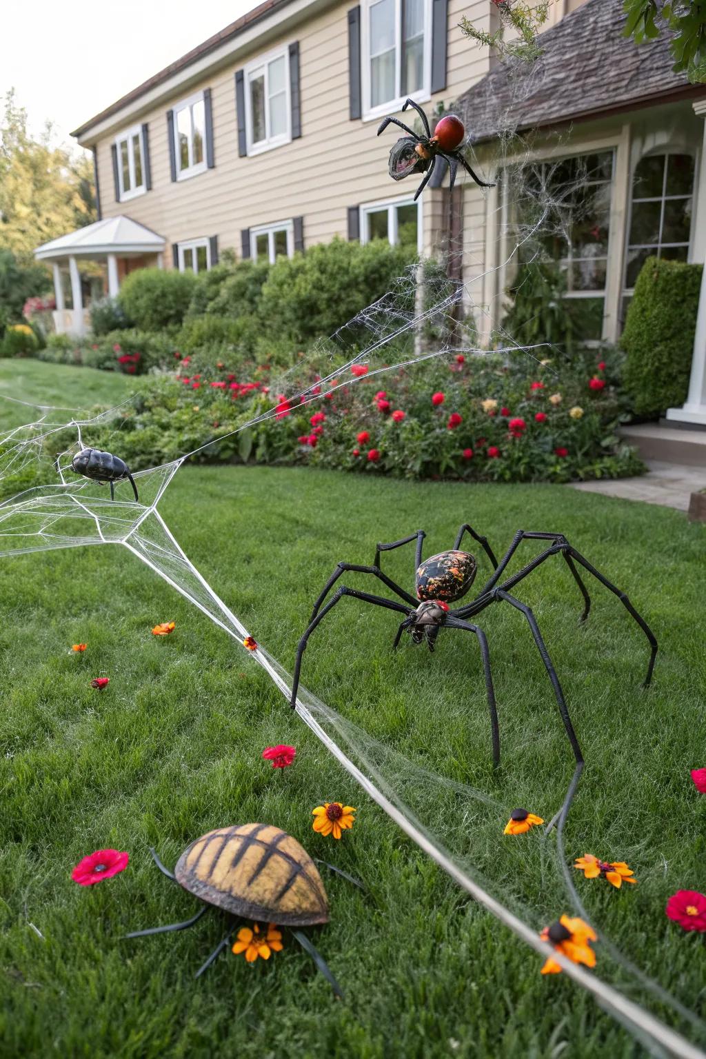 Creep out visitors with oversized creepy crawlies.
