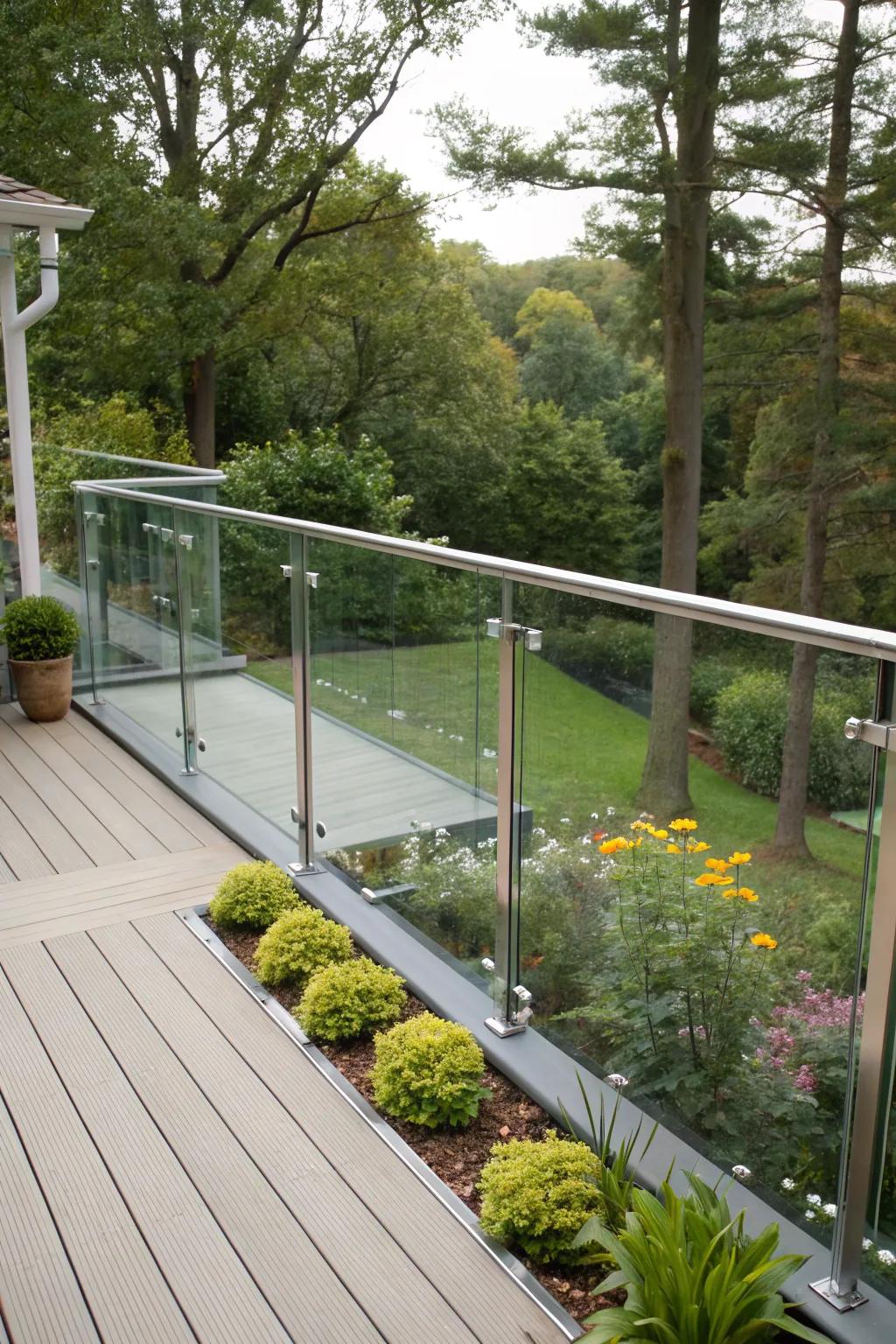 Acrylic panels provide a sleek, modern look with clear views.