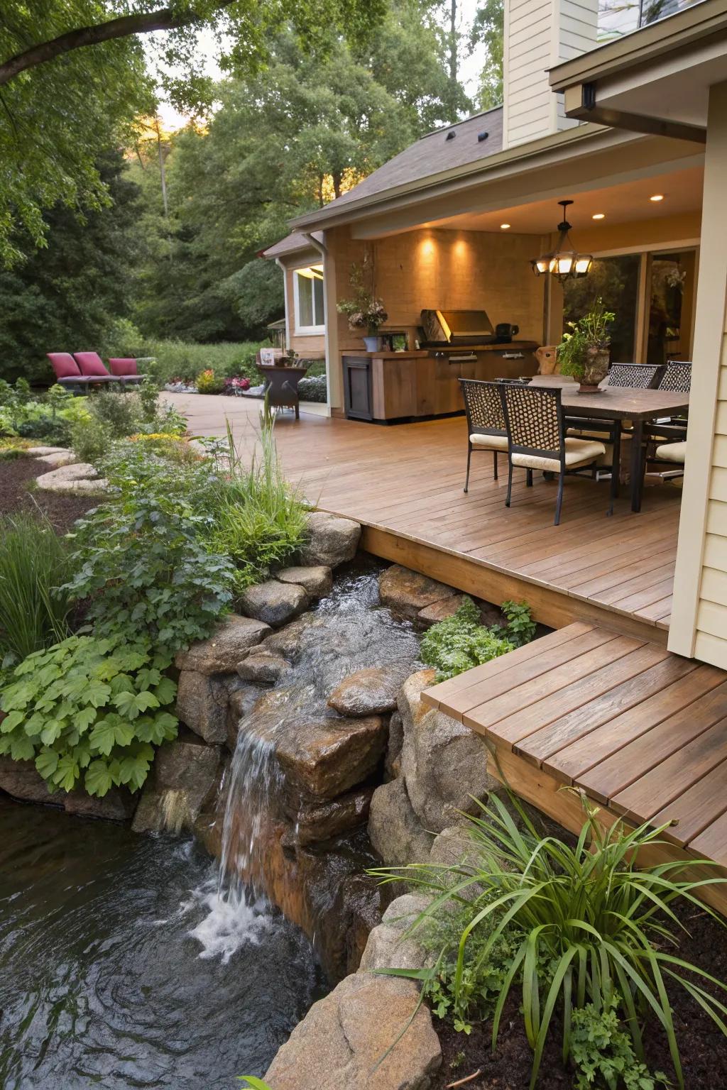 A water feature that enhances tranquility and relaxation.