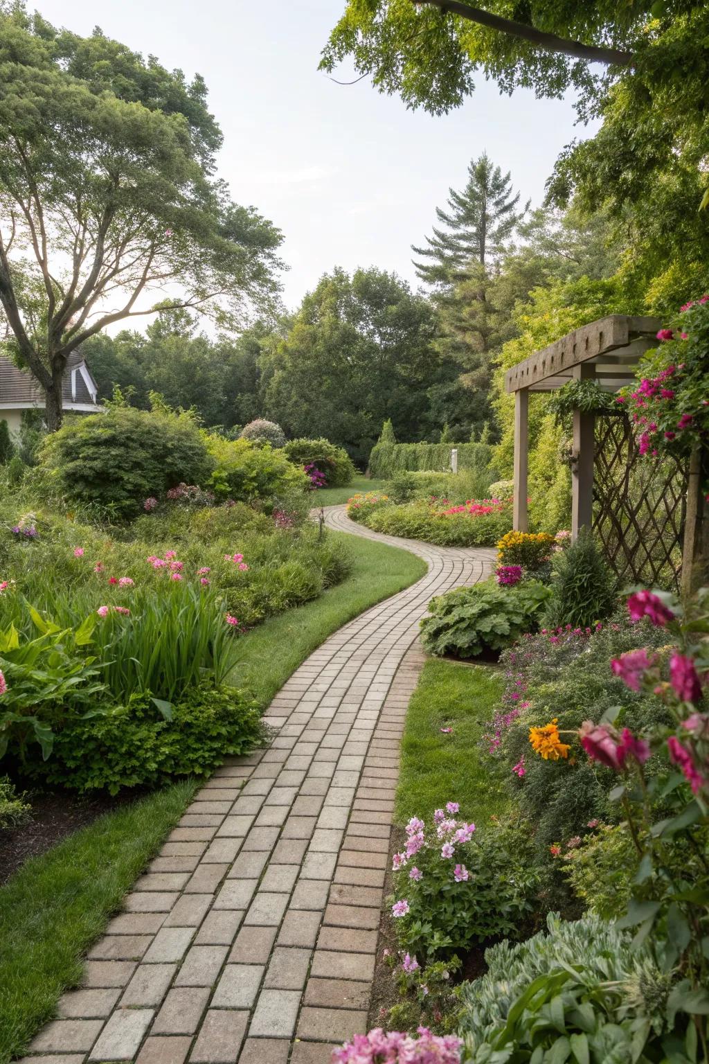 Garden pathways create a journey of exploration and beauty.