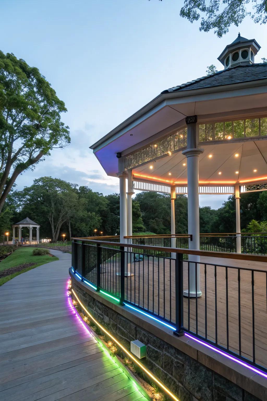 LED strips offer a modern touch with added safety.
