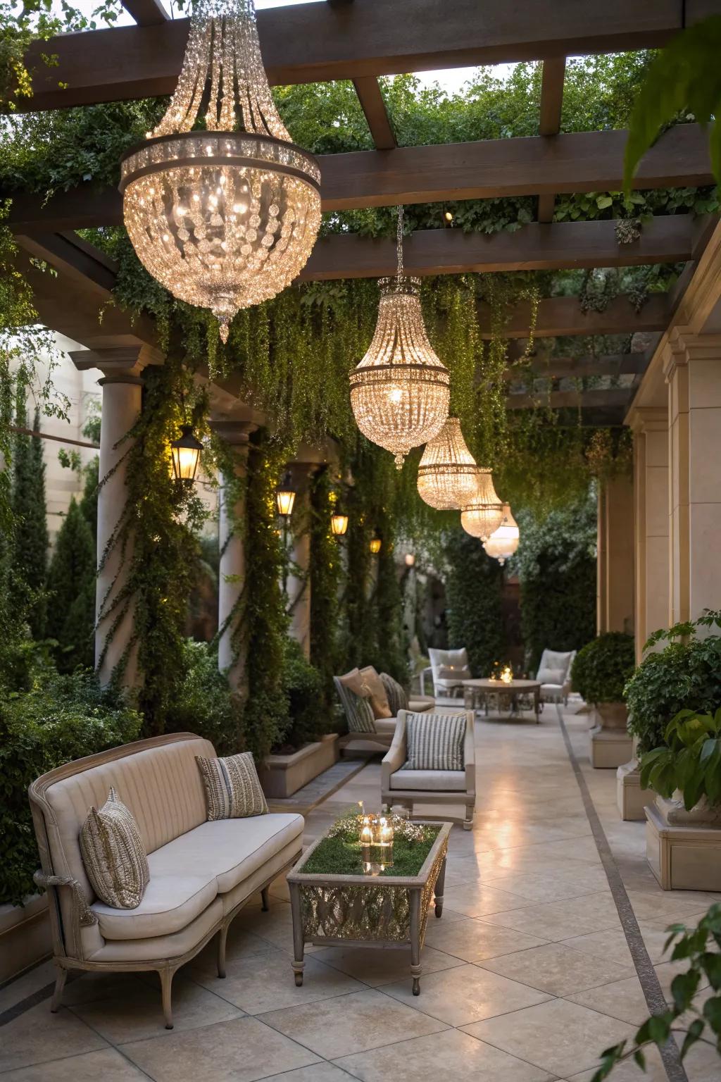 Add luxury with crystal pendants.