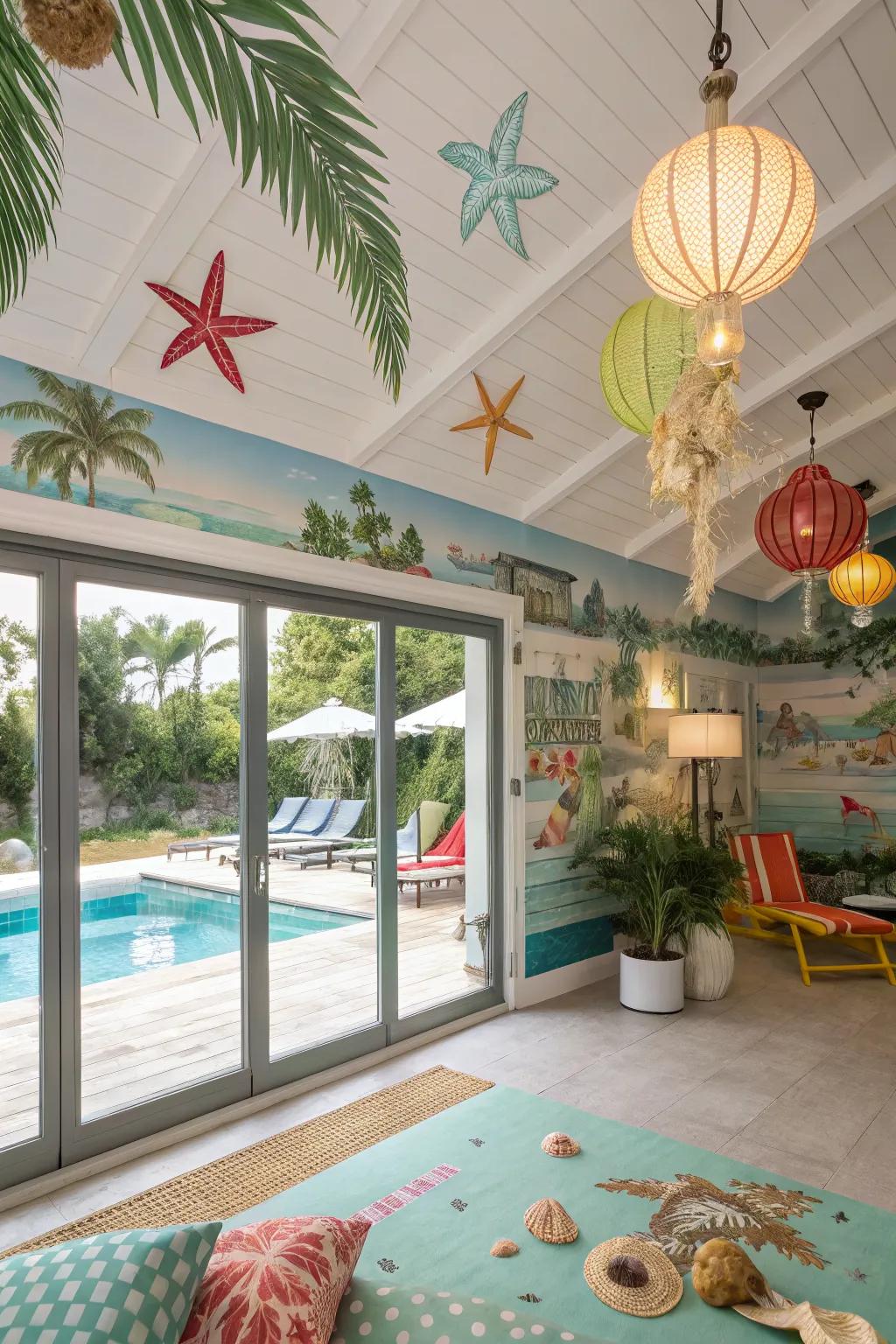 A themed pool house that adds unique flair and personality.