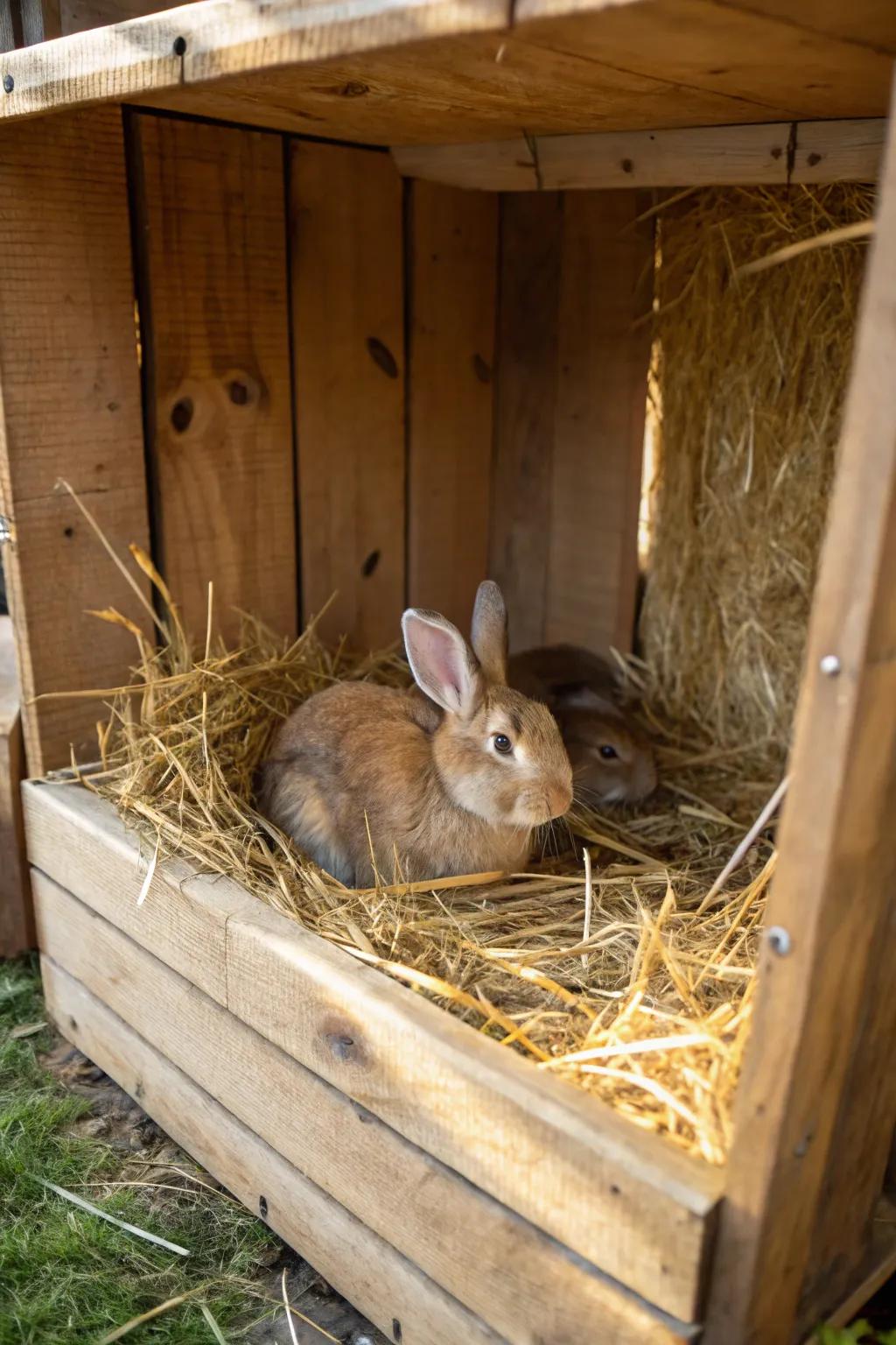 A DIY dig box providing endless fun for curious rabbits.