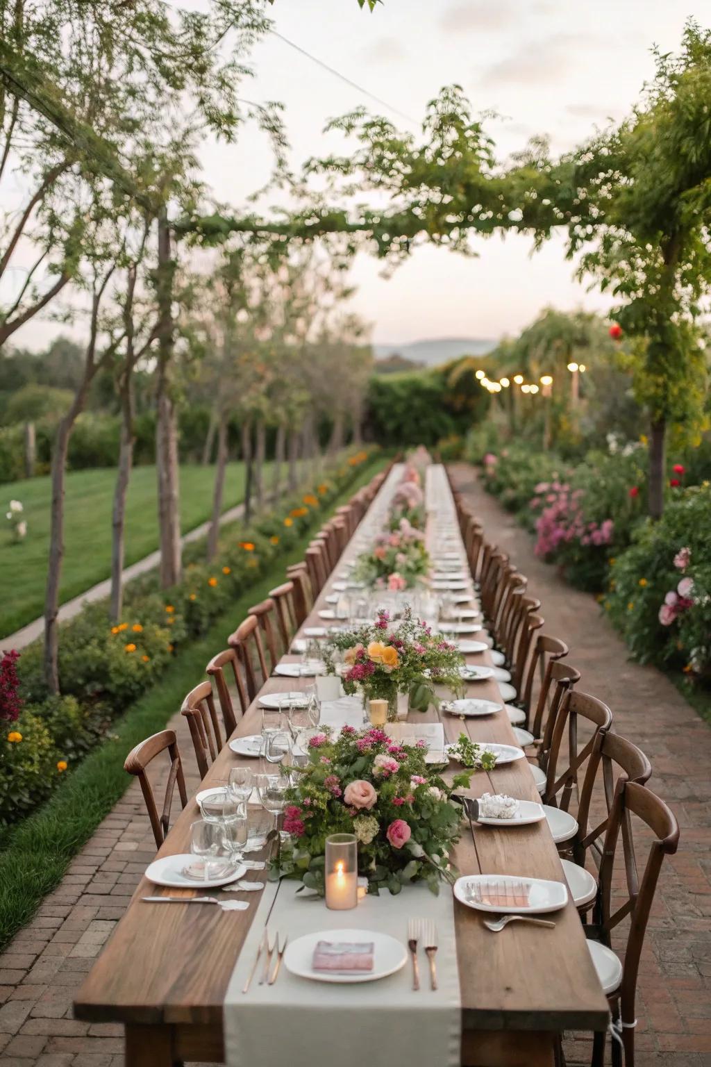 Foster connection with a long communal dining table.