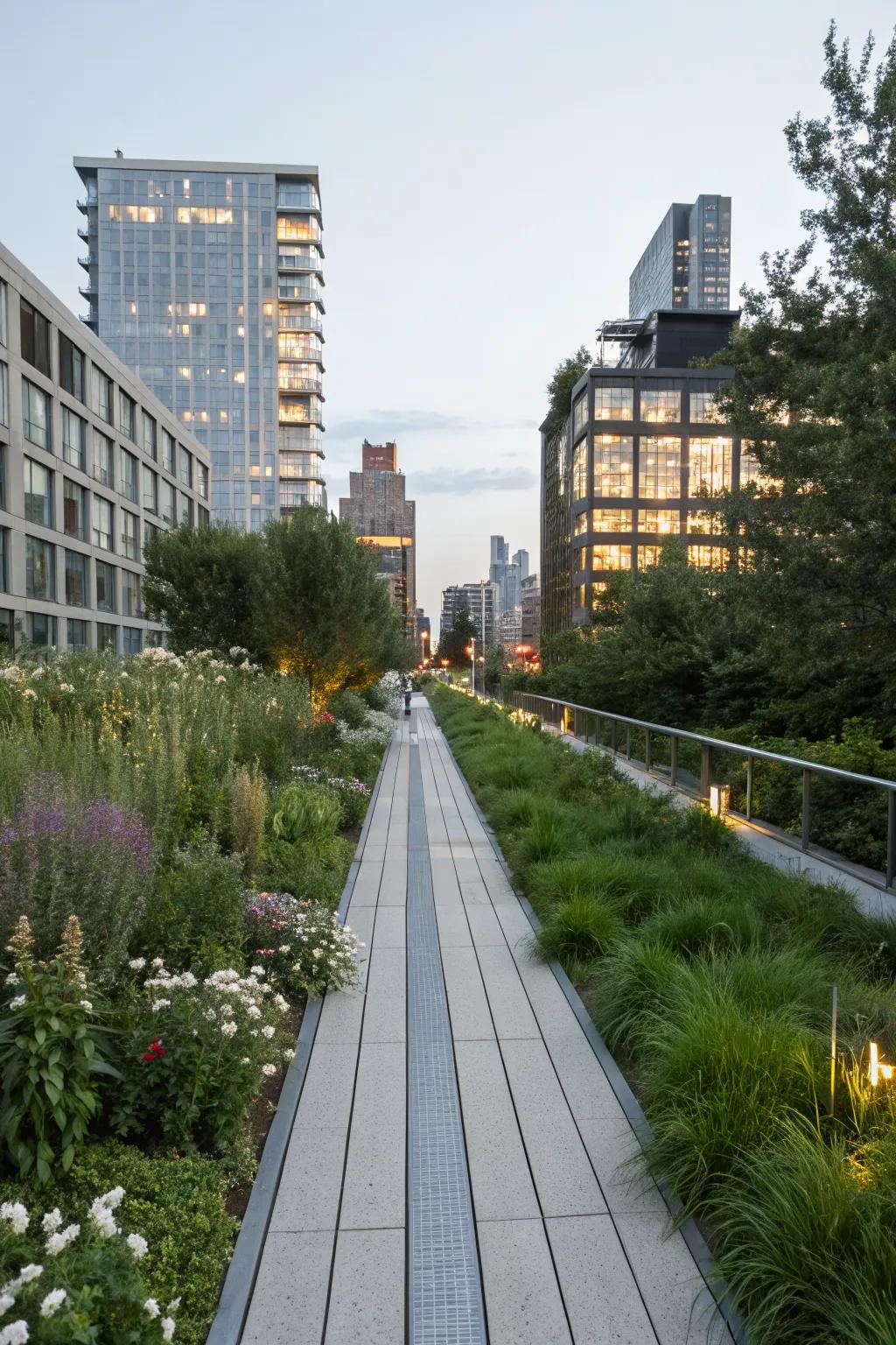 Metal strip borders provide a sleek, modern edge.