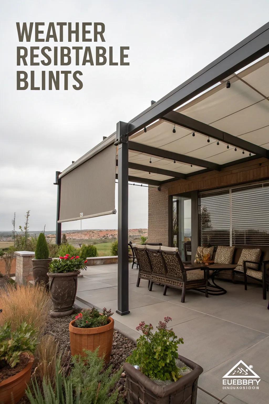 Weather-resistant blinds stand up to the elements with style.