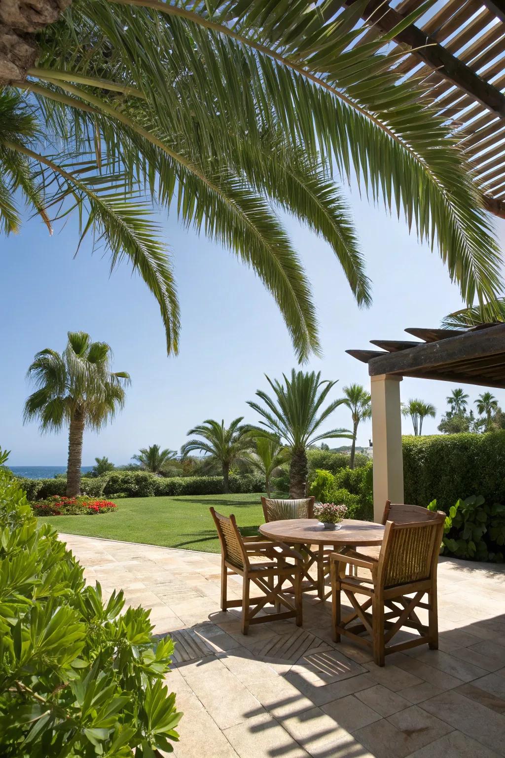 Palm fronds offer a natural, exotic shade solution.