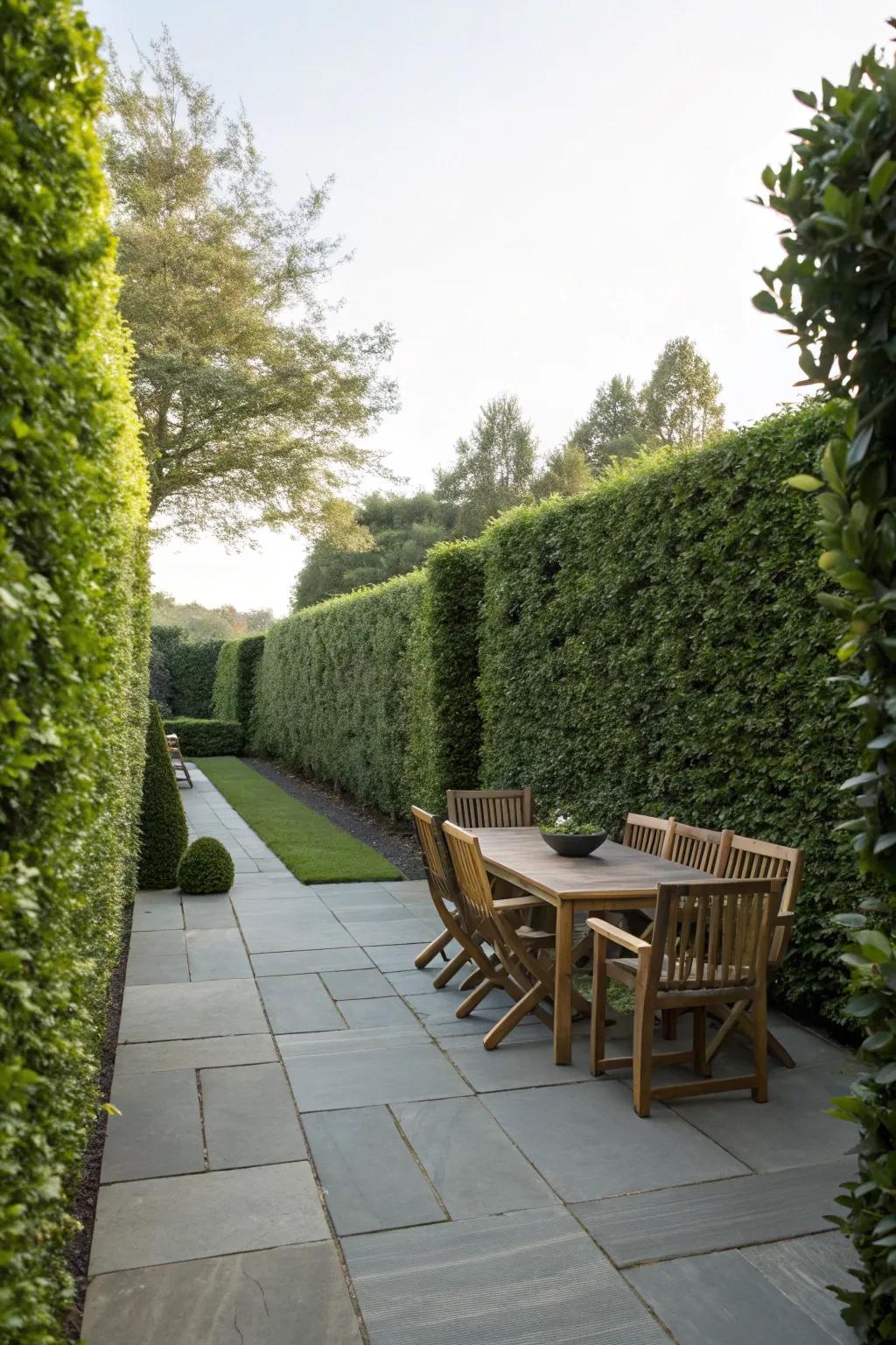 Natural shield: Dense windbreak hedges