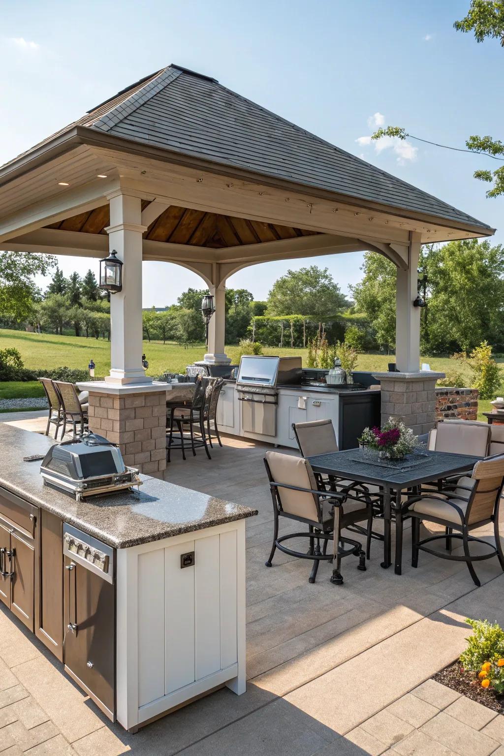 A pavilion with a flexible layout, ideal for various events.