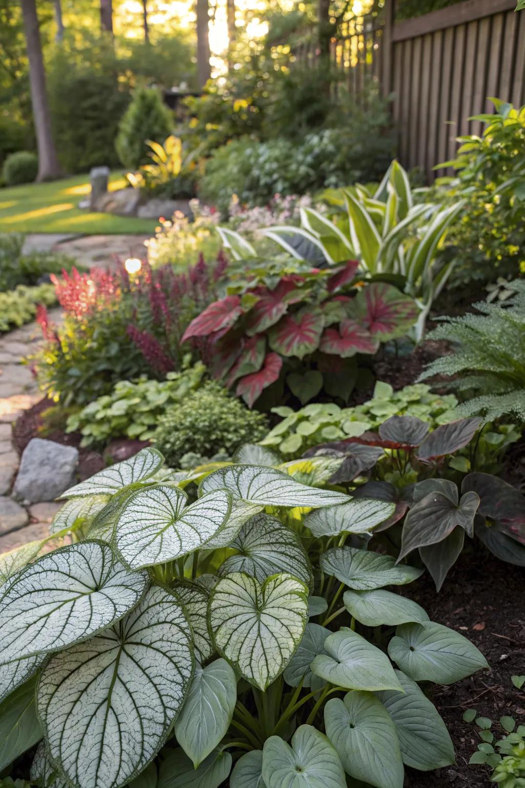 Mixing textures adds visual interest to gardens.