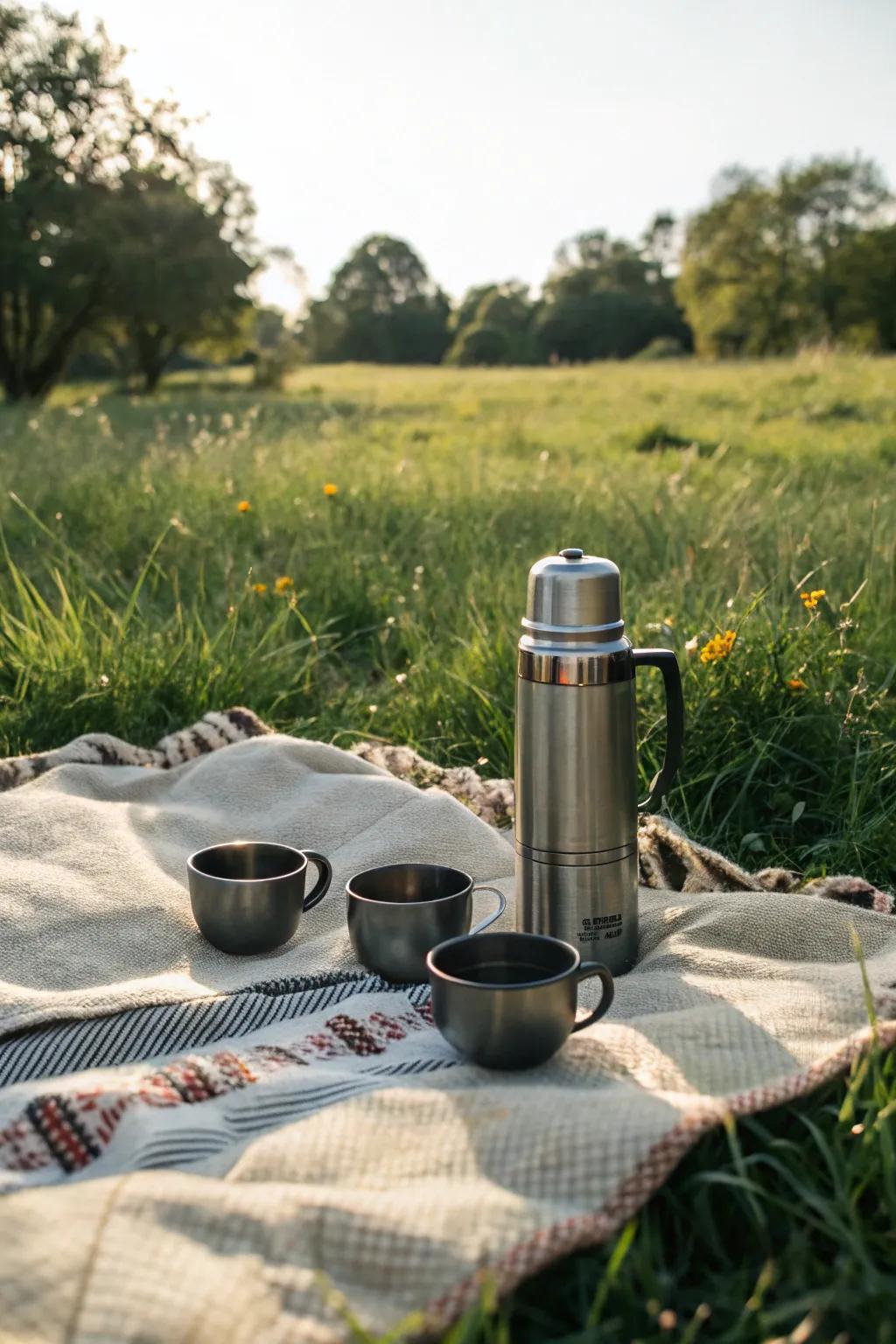 Gourmet coffee provides a warm and comforting touch to your picnic.