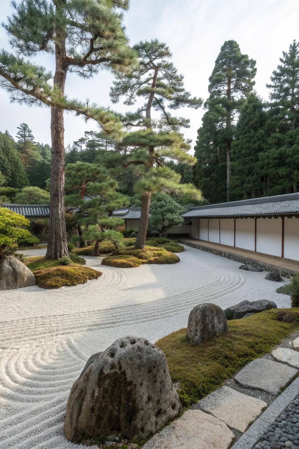 Zen gardens create peaceful, minimalist outdoor retreats.